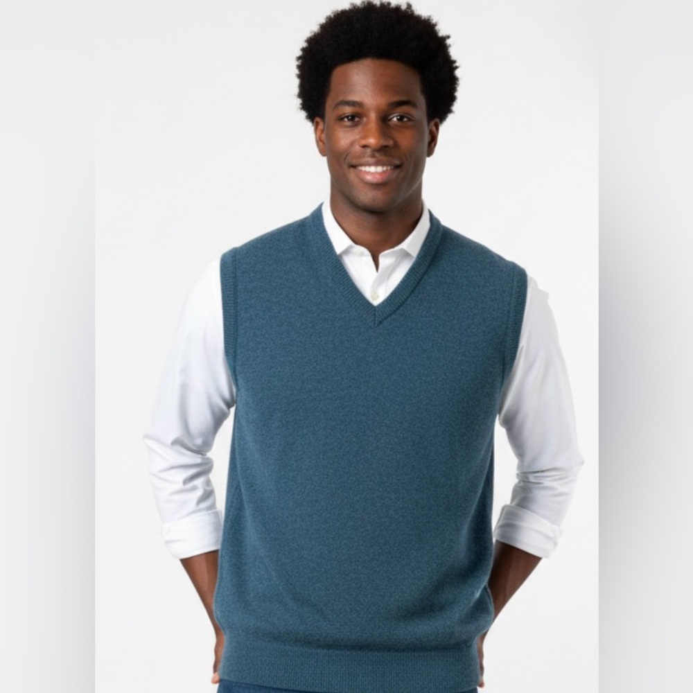 Pendleton Lambswool Sweater Vest Men’s Size XL Teal Virgin Wool Classic Layering